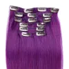 Pink Red Purple Indian Raw Virgin Hair Extensions Clips In Products 70g 100g 613 Color Straight 100 Human Hair Yirubeauty8507921