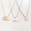 26 Letters Initial Necklace Silver Gold Rose Gold Color Disc Necklace Letter Pendant Necklaces Jewelry Wholesale