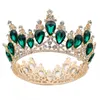 Hårklämmor Barrettes Fashion Crowns Barock Luxury Crystal Bridal Crown Tiaras Light Gold Diadem Tiaras For Women Brud Wedding 271A