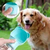 1pcs cane da viaggio bottiglia d'acqua dispenser pieghevole in plastica gatto bere alimentatore portatile all'aperto pet cucciolo ciotola 500ml Y200917