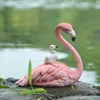 Cute Różowy Flamingo Home Decoration Figurki Zwierząt Figurka Wesele Wedding Party Ornament Miłośników Boże Narodzenie Prezent Biurko Room Decor T200709