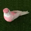12pcs, 10 * 4 * 4,5 cm Decorativo Mini Pássaro Cor-de-rosa Pássaro Artificial Pena de amor Pássaros com clipe para decoração de Natal, casamento, casa 201203