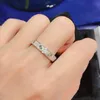 New V Gold Gypsophila ring Full Diamond High Carbon Diamond Love Ring Three Row Diamond Couple Ring Net Celebrity Model298G