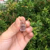 Mini garrafas de vidro pingentes retângulo transparente com cortiça little frascos para presente 100 pçs / lote grátis frete grátis waltity
