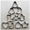 Cookie cutters 10st vinter julkaka cutter set rostfritt stål bakeware verktyg julgran snöflinga godis cane bells stocking