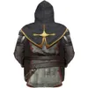 2019 Nueva moda sudaderas con capucha Caballeros Templarios 3D Impreso Sudadera con capucha Hombres / Mujeres Casual Streetwear sudadera hombre Envío de la gota C1117