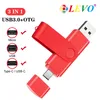 عالية السرعة USB 3.0 فلاش حملة OTG القلم محرك 128GB 64GB USB عصا 32 جيجابايت 256 جيجابايت محرك فلاش بيندريف لنوع أندرويد C Interfac