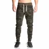 New Casual Fitted Tracksuit Bottoms Camouflage Gym Pants Mens Sports Joggers Elastic Sweat Pants Gym Bodybuilding Sweatpants