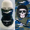 Unisex Halloween Cosplay Cykel Skidskall Halv ansikte Mask Ghost Scarf Bandana Neck Warmer Party Headband Magic Turban Balaclava WQ27-WLL