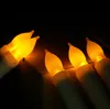 مخروط LED ضوء الشموع الإلكترونية Taper Candle بطارية تعمل بدون طيور لزخارف حفلات عيد ميلاد الزفاف لوازم SN4965