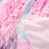 Mantas mullidas de lana de felpa para la cama Manta de lujo de doble capa suave Aire acondicionado Manta Colchas sólidas Suministros de boda Hogar EEA2190