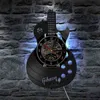 Gitara akustyczna Wall Art Clock Instrument Muzyczny Dom Wewnętrzny Decor Vinyl Record Rock N Roll Prezent 220115