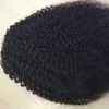 3C 4a Afro Kinky Curly Ponytails Przedłużenie włosów dla czarnych kobiet afrykańskich długie klipy 100% ludzkiej kok puff dziewiczy kolor # 1