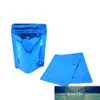 100 stks Blauw Stand Up Aluminium Folie ZIP LOCK Self Seal Package Bag Tear Inkeping Granen Thee Opbergtas