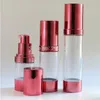 15ml 30ml Makeup Empty Cosmetic Container Airless Pump Plastic Bottles Lotion Liquid Refillable for Travelling 10pcspls order