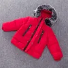 Erkekler kışlık ceket 1-7 yaşında çocuk parkas kapüşonlu düz renkli el sıkışmış pamuklu ceket kızı kız kış ceket unisex lj201128