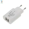 50PCS 5V 2A EU US-kontakt 2 USB-portar 2USB USB Laddare Power Wall Adapter Mobiltelefon Mikrodata Laddning för iPhone iPad Samsung