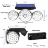 Światła słoneczne 70 LED 3 Rotatable Heads Led Solar Garden Lampa Czujnik ruchu Outdoor Garden Spot Light