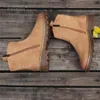 Vente chaude nains femmes bottines en cuir faites à la main courtes marron/noir bottes fermeture à glissière latérale