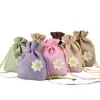 도매 보석 드로잉 주최자 작은 귀여운 꽃 여성 가방 선물 가방 핑크 신선한 녹색 작은 파우치 비즈니스 선물 프로모션