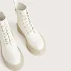 Sonbahar Whinter beyaz ayak bileği botları kadınlar yuvarlak ayak parmağı şeffaf tıknaz topuk platform botları kadınlar ins motosiklet botları mujer 201106
