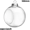 Promoção - 20 peças x DIY Tintable / Shatterproof decoração de Natal ornamento 100mm janela de plástico abertura de abertura / bola 201130