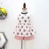Girls Clothes Set Pink Color Dot Printed Bow Summer Clothing Sets Shirt and Shorts 2 Pcs Outfits for Baby Girl G220310