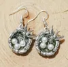 NEW Metal Crescent Alloy Bird's Nest/Bird Egg/Swallow Earring Friendship Charm Drape Earring DIY Women Jewelry Gifts 259
