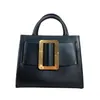 Nouveau Sac fourre-tout Vintage en cuir Design métal carré Portable sac seau épaule en bandoulière sac à main marée