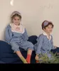 Autumn Winter Korea Brand 3 PCS Kids Pyjamas Set för Baby Boys Blue Plaid Sleepwear Child Girls Söta hemkläder LJ201216