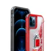 3 in 1 custodie del telefono dell'armo antiurto per iPhone 12 mini 12 Pro Max trasparente copertura di cristallo di cristallo di lusso del dito di lusso della copertura posteriore