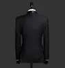 Klasik 2 Parça Siyah Erkek Takım Elbise Düğün Smokin Çift Göğüslü Iş Erkek Suits Şal Yaka Damat Örgün Giyim Balo Akşam Blazer Custom Made Ceket Pantolon