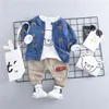 Hylkidhuose Toddler Bebek Giysileri Takım Elbise Bebek Erkek Kız Giyim Setleri Mont T Gömlek Pantolon Çocuk Çocuk Rahat Coat 201127