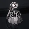 100pcs/lot Metal Badminton Shaped Keychains Novelty Ball Keyrings Sports Gifts SN Badminton-Shape