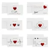 Valentine Greeting Card Heart Printed Letters Bronzing Greeting Cards with Envelope Wedding Anniversary Valentine Gift DIY Cards