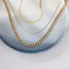 Mode Multi-Layered Snake Collier voor Vrouwen Vintage Goud Kleur Drie Laag Kettingen Choker Trui Ketting Party Sieraden Gift