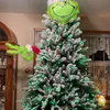 Natal peludo verde grinch braço braço suporte para a árvore de Natal para decorações de festão de natal decorações engraçadas festa em casa 201130