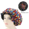 Mode Dames Accessoires Hoofddeksels Multicolor Nightcaps Afrikaanse Dames Gedrukt Slaapkappen Dubbellaags Grote Kant Dome Hat