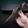 Utomhus överlevnad rakt jaktkniv m390 satin drop point knivar fullt tang linne handtag fasta bladknivar med lädermantel