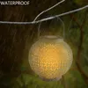 F8 Słomkowy Kapelusz Lampa Koraliki Słoneczna Kontrola światła Automatyczna dekoracja indukcyjna Wodoodporna Wodoodporna Ogród Retro Iron Lampy