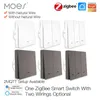 1pcs Moes Smart Light Switch Tuya Zigbee no Neutral Wire No Compacitor необходим Smart Life 2/3 Way Way с Alexa Google Home 2MQTT HKD230707