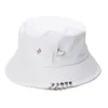 Chapeau seau unisexe en coton, Punk Harajuku, épingle en métal, ORings, casquette de pêcheur Hip Hop F3MD5835518