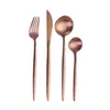 2022 new Silverware Set Knife Fork Spoon Set 4Pcs Cutlery Set Stainless Steel Flatware Silver Gold Copper Black