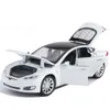 132 Alloy Die Cast Tesla Model S P100D Sedan Model Toy Cary Car 6 Deur Sound Light Tull Back Saloon Toys Voertuig voor geschenken X01024593620