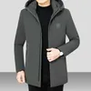 Hiver Down Parka Veste solide pour hommes Arrivée épais manteau chaud longue veste à capuche coupe-vent manteau rembourré mode hommes 4XL 201127