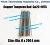 (5pcs pack) dia. 6.0x200mm cobre tungstênio haste W75 (cobre 25% + tungstênio 75%), erosão de faísão tungstênio liga de cobre eletrodo barra redonda 6mm