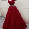 Angelsbridep Tül Abiye Vestido Longo Moda V Yaka Off-omuz Kristal Bel Dantel-up Ünlü Örgün Parti Kıyafeti Sıcak LJ201124