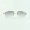 2022 Bouquet Diamond Solglasögon 3524015 med naturliga vita buffs glasögon och skär lins 3.0 tjocklek