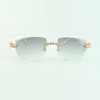 Bouquet Diamond Sunglasses 3524015 with Natural white buffs glasses and cut Lens 3.0 Thickness