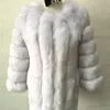 Deat Winter Luxury Faux Tilki Kürk Matar Slim Long Pembe Kırmızı Mavi Ceket Kadınlar Sahte Kürk Matarları MG601 2010297800367